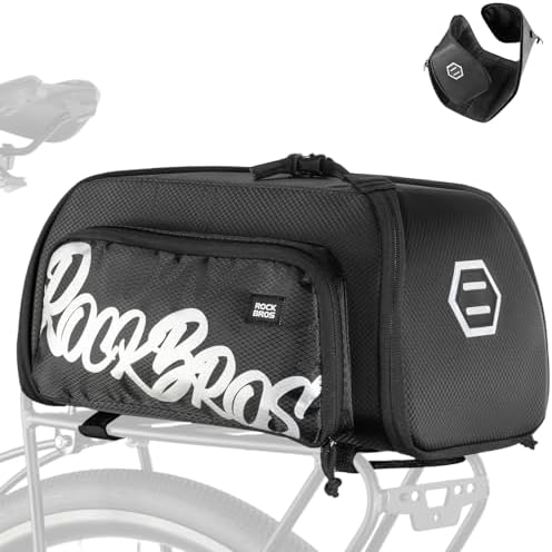 ROCKBROS One-Piece Folding Bike Rear Rack Bag 12L/15L with Strap