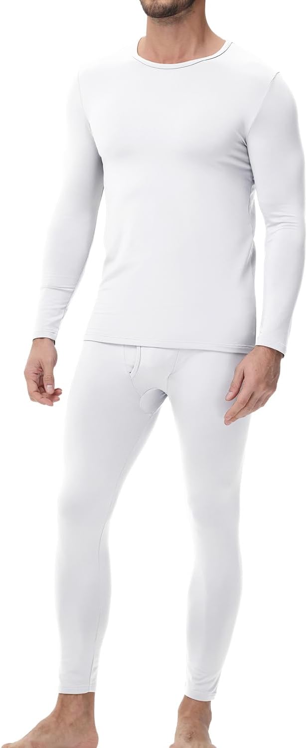 wirarpa Men's Cotton Long Johns Thermal Underwear Set Top and Bottom