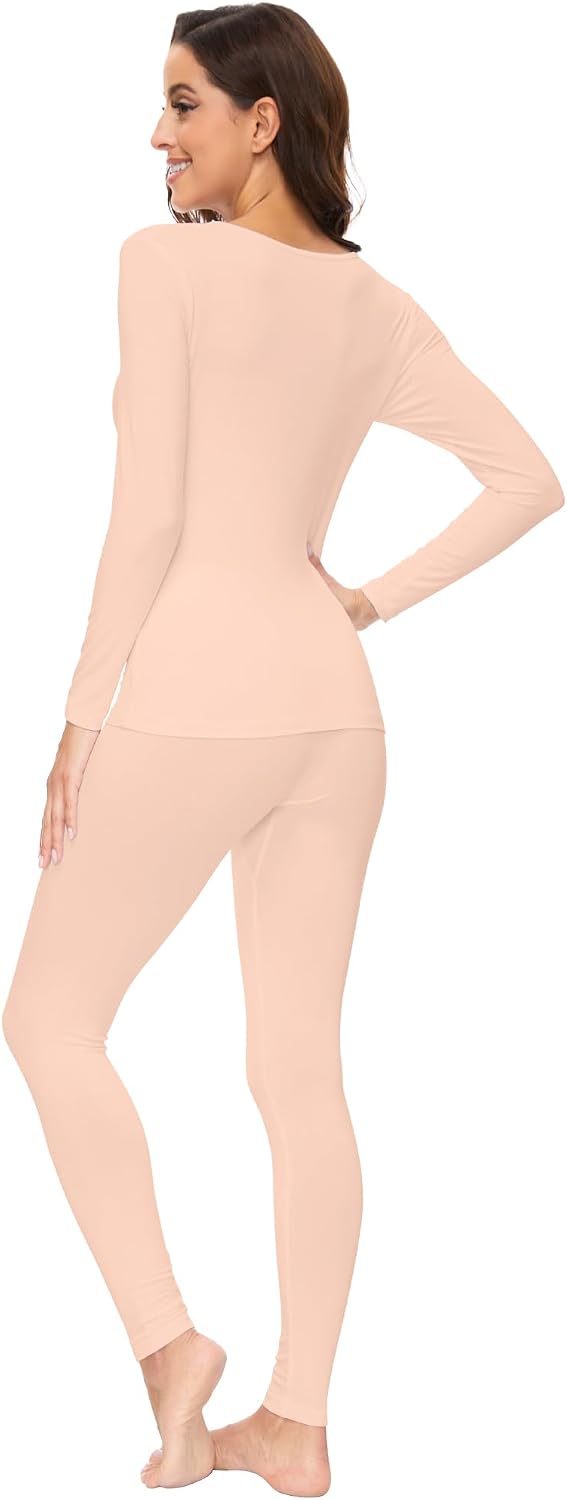 WiWi Soft Underwear for Women Thermal Long Johns Sets Super Warm Base Layer Top Pants Pajamas Set Viscose from Bamboo S-3X