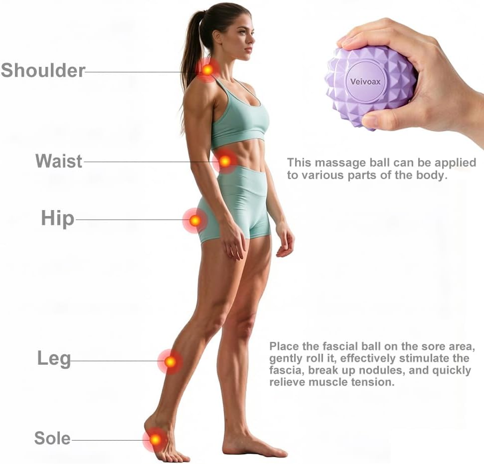 Massage Lacrosse Ball for Trigger Point Therapy Deep Tissue Massage Myofascial Release Fascia Ball for Muscle Recovery Back Neck Shoulders