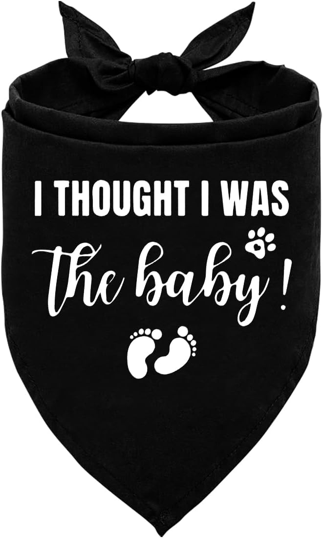 I Thought I Was The Baby Dog Bandana - Pregnancy Announcement Triangle Scarf for Large Dogs (L)
