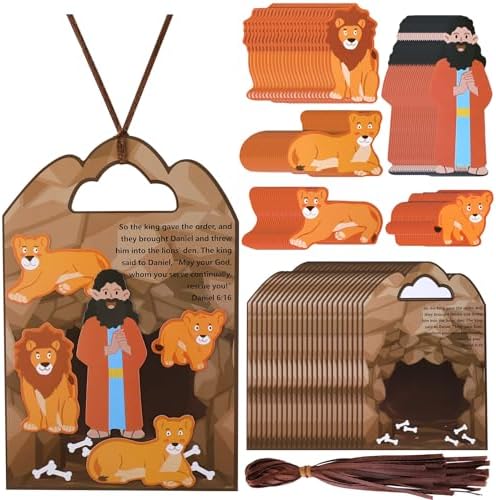 Syhood 24 Set Daniel and The Lion's Den Craft，Bible DIY Kit