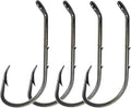 Baitholder Offset Fishing Hooks 100pcs Barbed Shank Down Eye Hooks