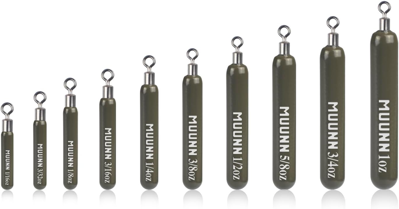 Tungsten Skinny Drop Shot Weights with Rotating Round Eye