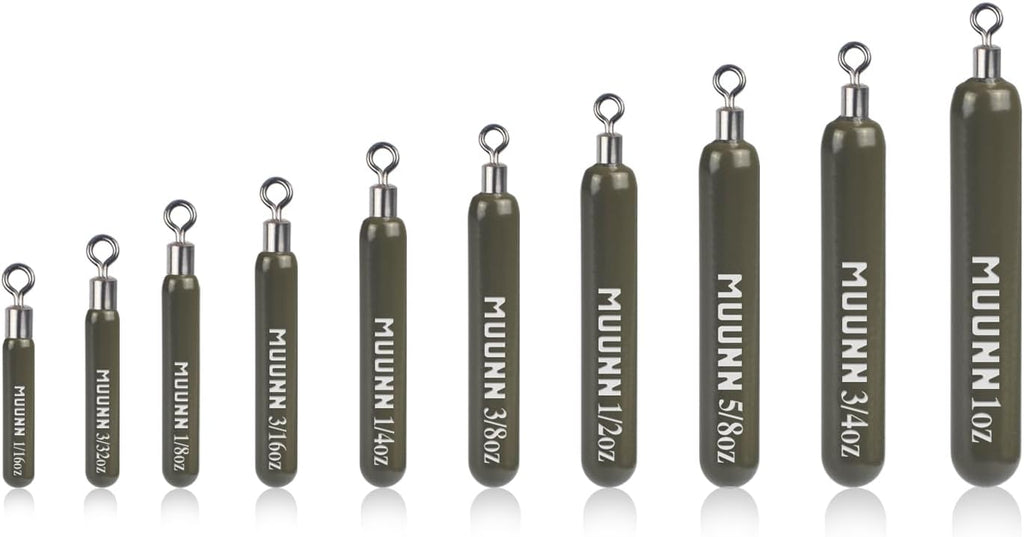 Tungsten Skinny Drop Shot Weights with Rotating Round Eye