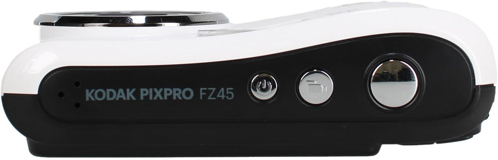 Kodak PIXPRO FZ45 4X Zoom Camera (White) (FZ45WH) + Cleaning Cloth Bundle
