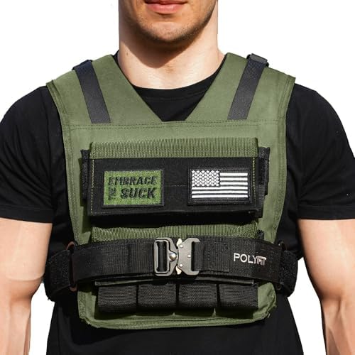 Polyfit Warrior Weighted Vest - Adjustable Vest with Removable Iron Weights