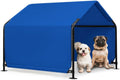 Outdoor Pet Shade Dog Shade Shelter, Versatile Pet Canopy Tent Pet Awning for Dogs, Cats, Small Animals and Livestock, 4'x4'x3' Waterproof, Sun Protection, Blue