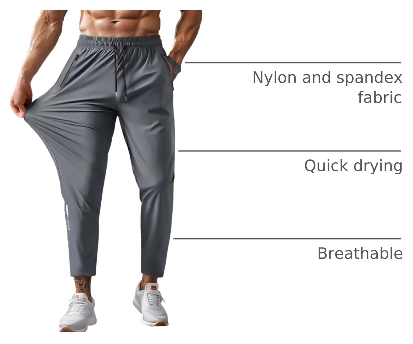 Hidkat Men's Hiking Pants Quick-Dry Lightweight Sweatpants