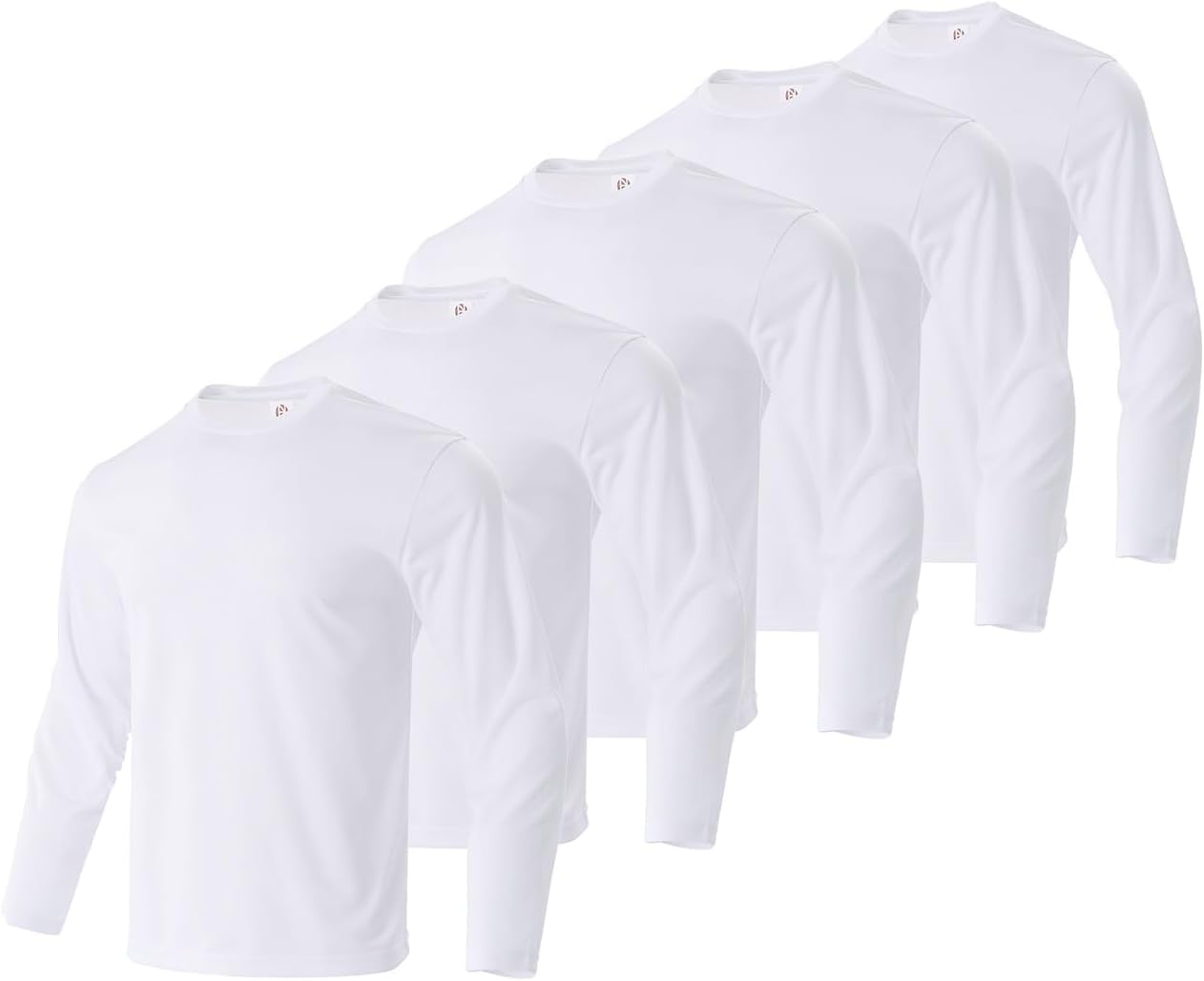 Facitisu Men Long Sleeve T Shirts Pack Quick Dry Athletic Running Activewear Workout Performance Tee Shirts