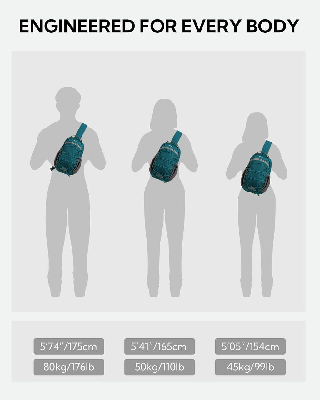 WATERFLY RFID Anti Theft Sling Bag: Small Crossbody Travel Hiking Daypacks