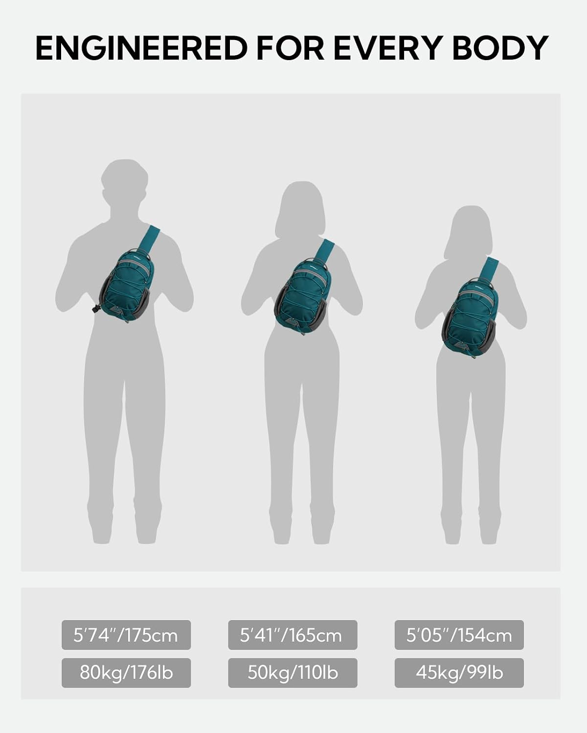 WATERFLY RFID Anti Theft Sling Bag: Small Crossbody Travel Hiking Daypacks