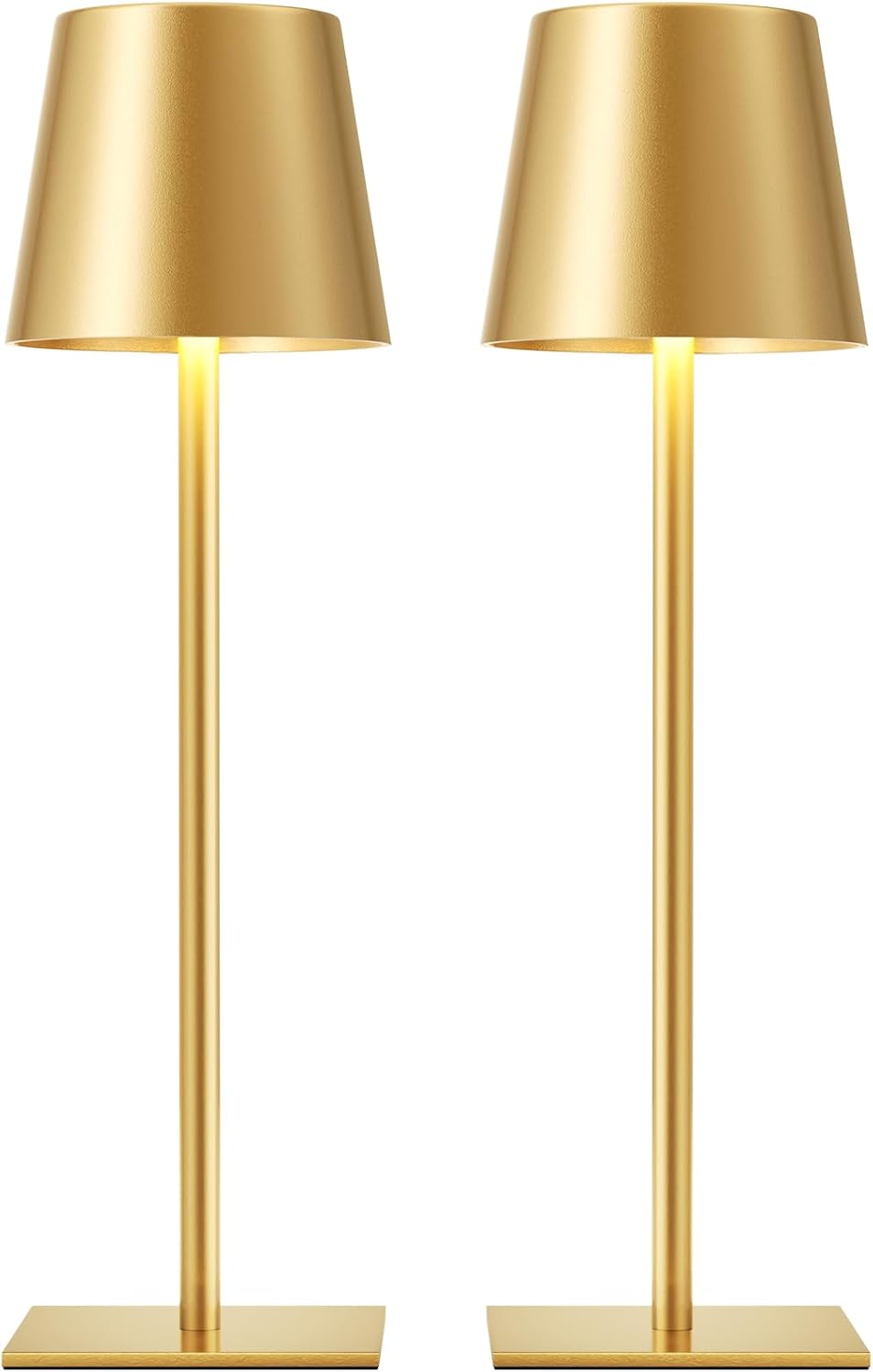 Kakanuo Gold Rechargeable Table Lamp, Cordless Battery Operated Lamp Set