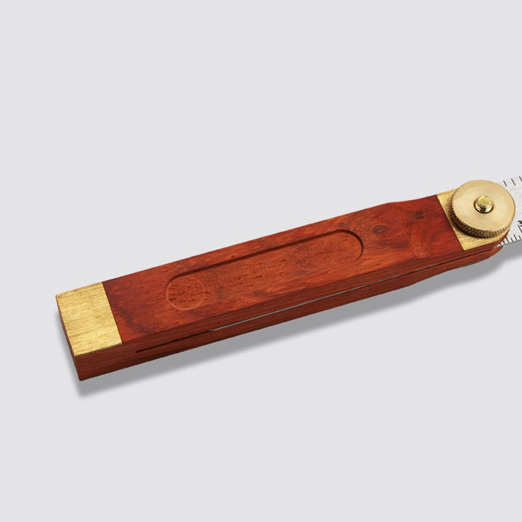 Adjustable T-Bevel Sliding Angle Ruler with Wooden Knob Stainless Steel Multi-Angle Measurement Tool Millimeter Scales for Woodworking Carpentry and Precision Crafting