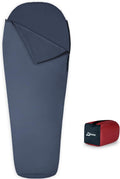 Litume Velvet Sleeping Bag Liner No Zipper Mummy Sleep Sack Backpacking, Camping, Traveling, Hotel, Hostal, Traveling, Lightweight Compact Drawstring Hood Skin Friendly