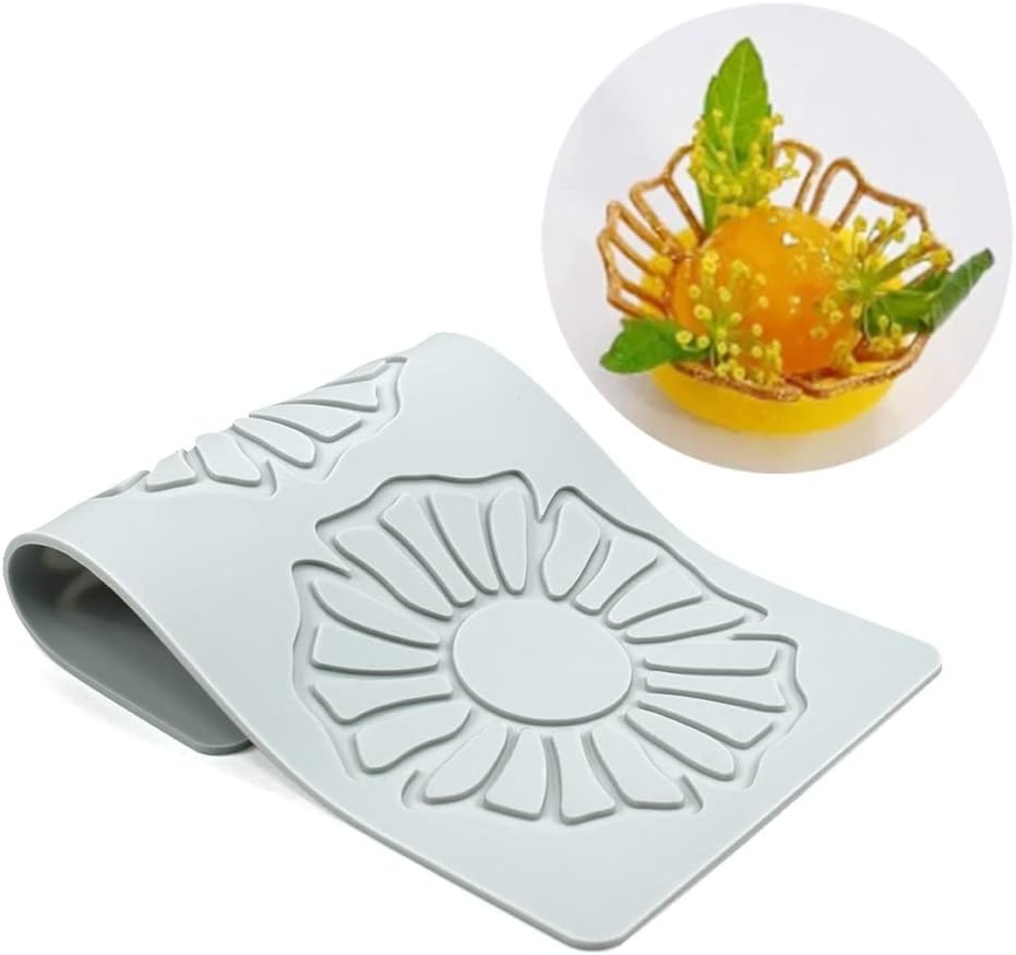 Hollow Leaf Silicone Molds Lover Heart Chocolate Molds Geometry 3D Silicone Mould Chocolate Candy Leaf Mold Sugar Craft Cake Decoration Cupcake Top (P_Flower_10*5.24 * 0.12inch)