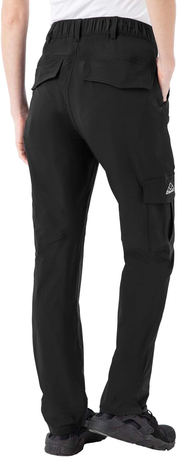 Rdruko Women's Hiking Cargo Pants Water-Resistant Quick Dry UPF 50+ Travel Camping Work Pants Zipper Pockets