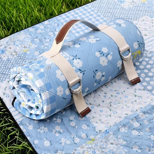 Lumina 80x80 Picnic Blanket Waterproof Floral Beach Camping Quilted