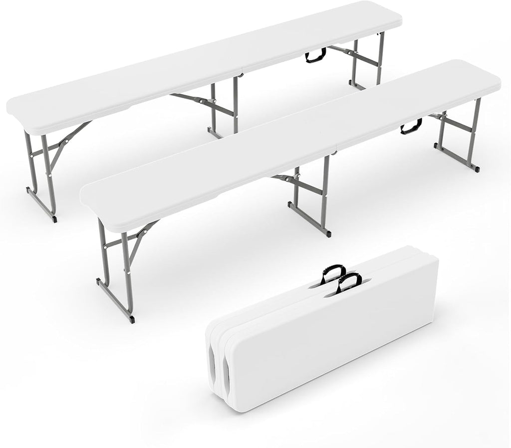 VINGLI 6 feet Folding Bench,Portable Outdoor Bench for Picnic Party Camping