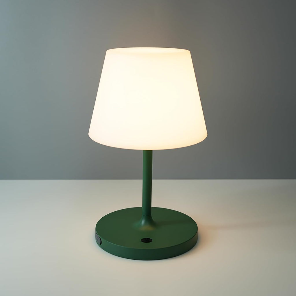 WEILAILUX Outdoor Battery Operated Table Lamp Waterproof, 4000mAh Cordless Table Lamp Rechargeable, Touch Dimmable Desk Lamp, LED Night Light for Patio Camping Restaurant Home, H9.6in, White