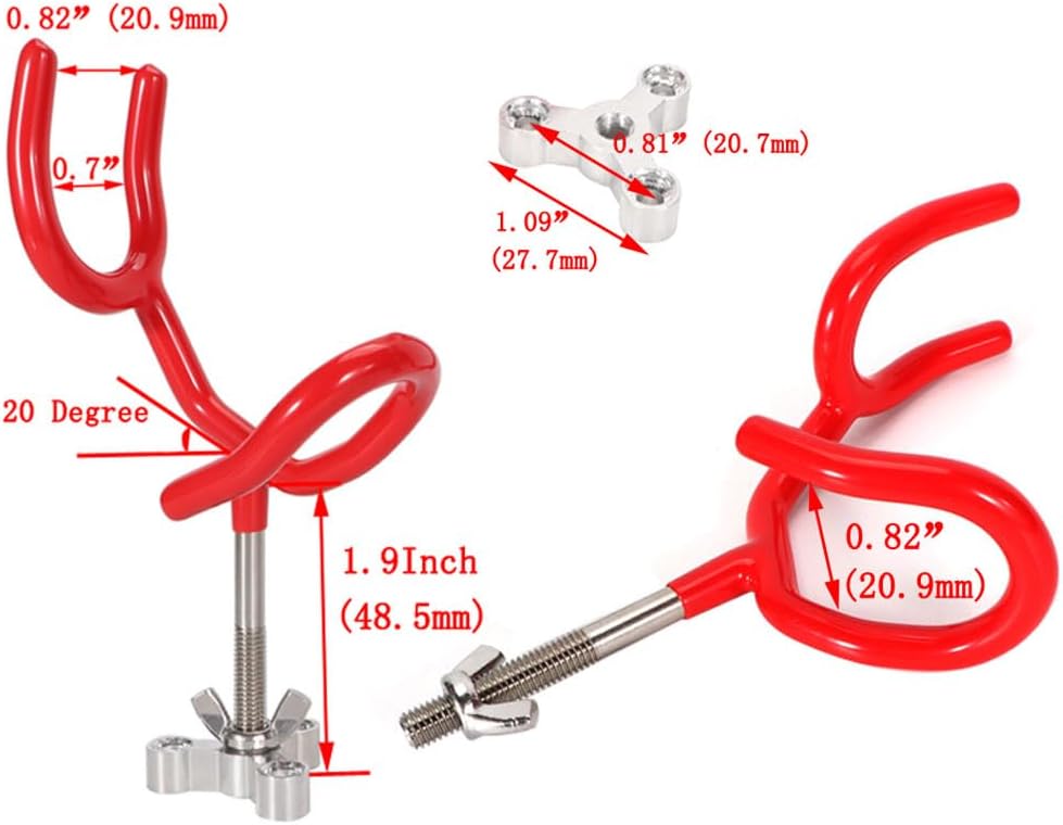 4pcs Sure Grip Steel Boat Rod Holder 20 Degree PVC Coated Steel Wire Fishing Pole Holder (Red)