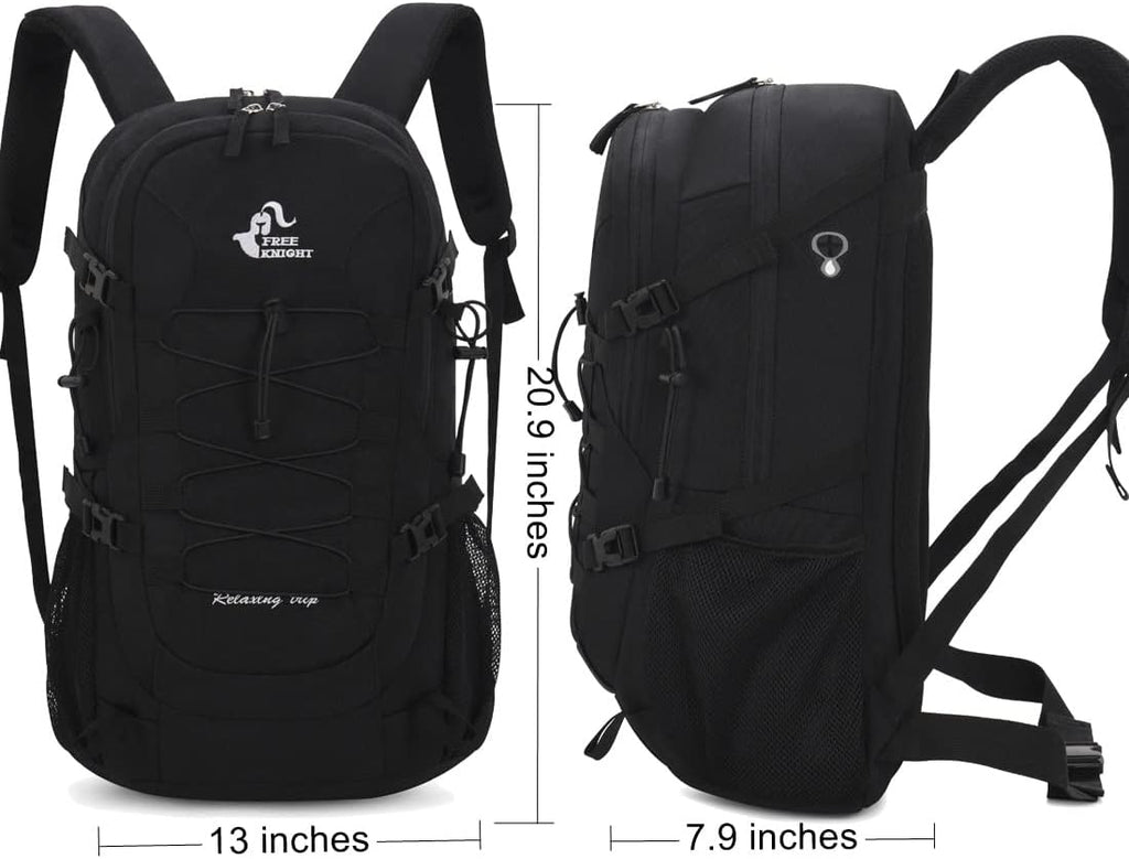 Bseash 40L Waterproof Hiking Backpack with Rain Cover, Outdoor Sport Travel Bag Daypack for Camping Climbing Skiing Cycling (Black)