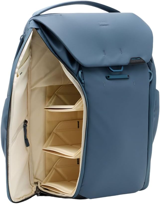 Peak Design Everyday Backpack 20L, Ocean, MagLatch Top, Dual Side Access, FlexFold Dividers, Fits 15" Laptop, For Camera Carry, Daily Commutes or Travel, Versatile Backpack for Men and Women