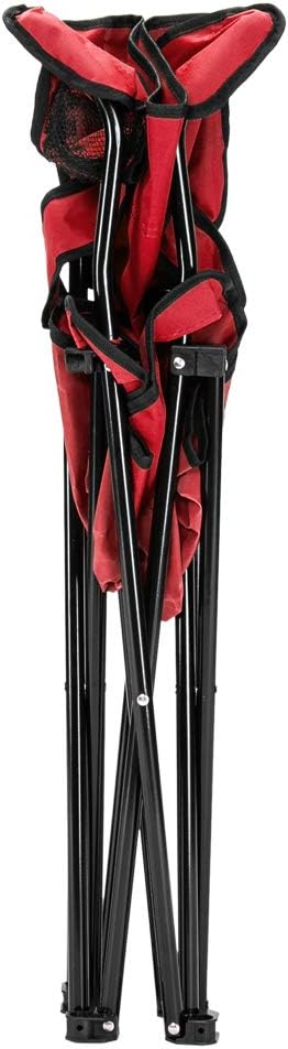 Camping Folding Chair,Portable Folding Chair with Arm Rest Cup Holder and Carrying and Storage Bag for Outdoor, Camp, Indoor, Patio, Supports 330lbs (Red, Modern)