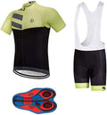 Men's Quick-Dry Cycling Jersey Set Road Bike Bicycle Shirt + Bib Shorts with 9D Gel Pad MTB Riding Clothing Kit