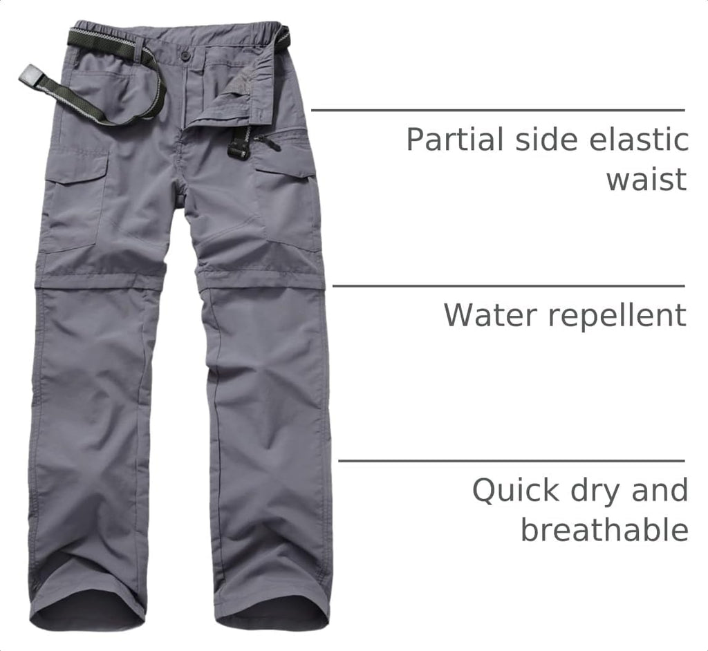 linlon Boy Scout Pants Hiking Mens Convertible Zip Off Safari Fishing