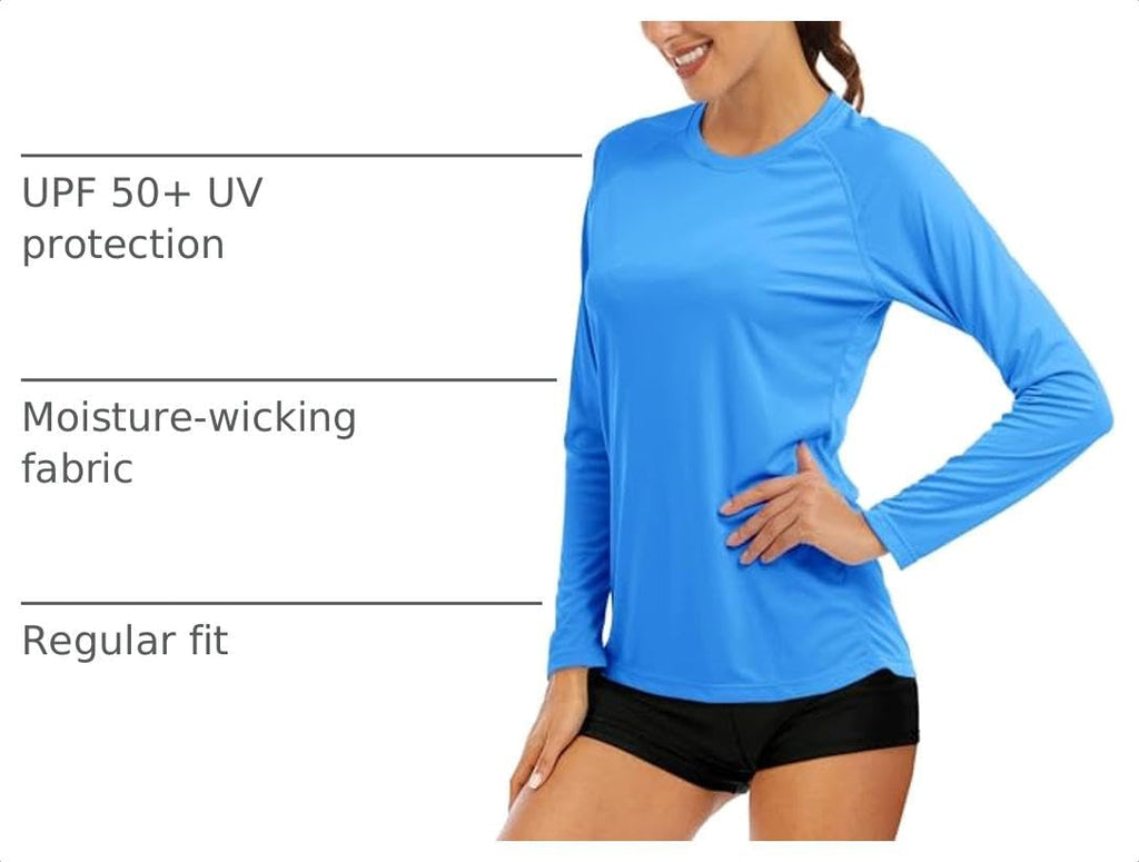 MAGCOMSEN Women's Long Sleeve Shirts UPF 50+ Sun Protection Shirts for Hiking Fishing Workout Rash Guard