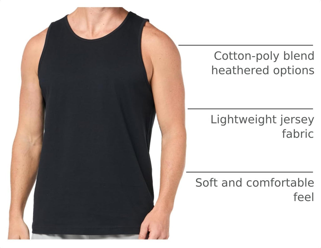 Amazon Essentials Men's Regular-Fit Sleeveless Tank Tops