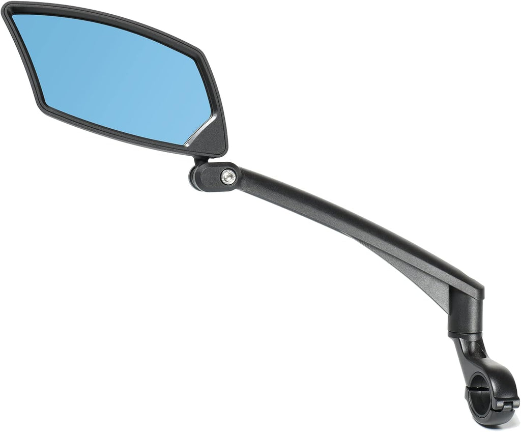 BriskMore Handlebar Bike Mirror - Crystal Clear HD Glass, 360° Adjustable&Foldable Mirror for Safe Riding, Wide Angle Rearview for E-Bikes, Mountain Bikes & Scooters,Bicycle Mirror