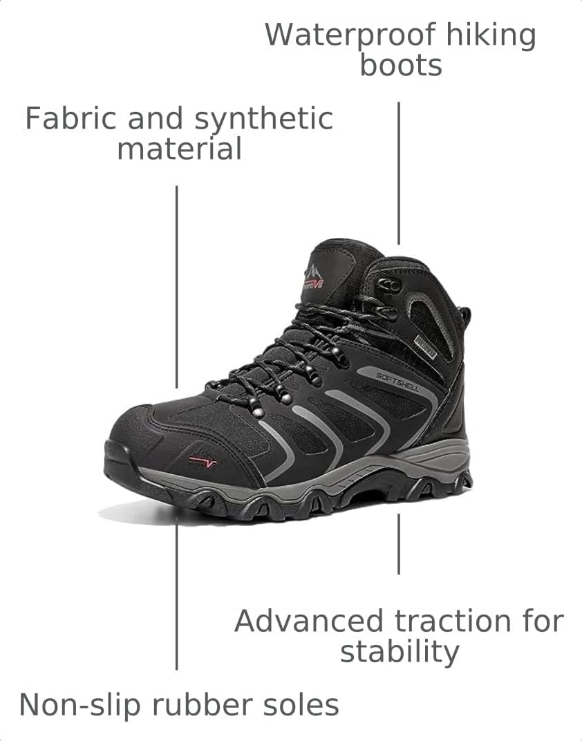 NORTIV 8 Men's Ankle High Waterproof Hiking Boots