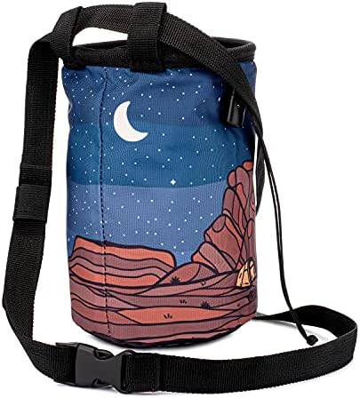 Oso Supply Co - Waxed Canvas Climbing Chalk Bag for Adults and Kids, Drawstring Closure, Adjustable Waist Belt, Indoor/Outdoor Training, Rock Climbing, Bouldering, Weightlifting