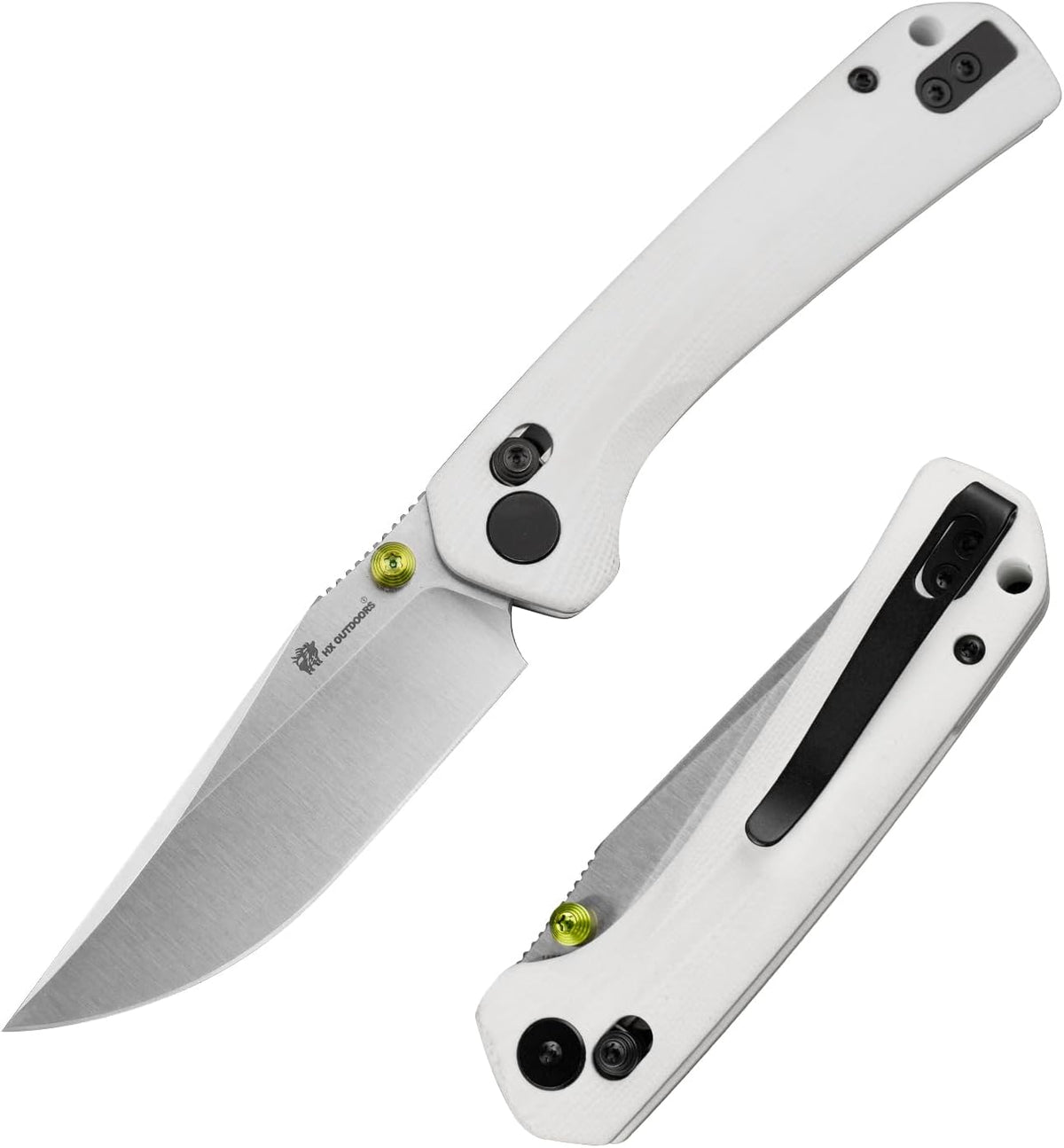 HX OUTDOORS 2.96"" pocket Knife Crossbar Lock Clip 14C28N Blade Micarta Handle