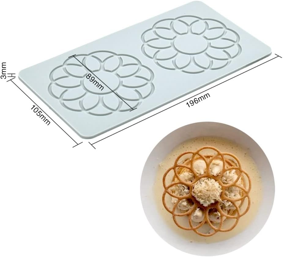 Hollow Leaf Silicone Molds Lover Heart Chocolate Molds Geometry 3D Silicone Mould Chocolate Candy Leaf Mold Sugar Craft Cake Decoration Cupcake Top (S_Flower_7.84 * 4.2 * 0.12inch)