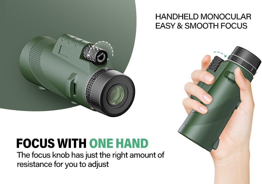 80x100 monocular Telescope, Suitable for Adults and Children, for Bird Watching, Hiking, and Concert Tours, with Phone Clip and Stand