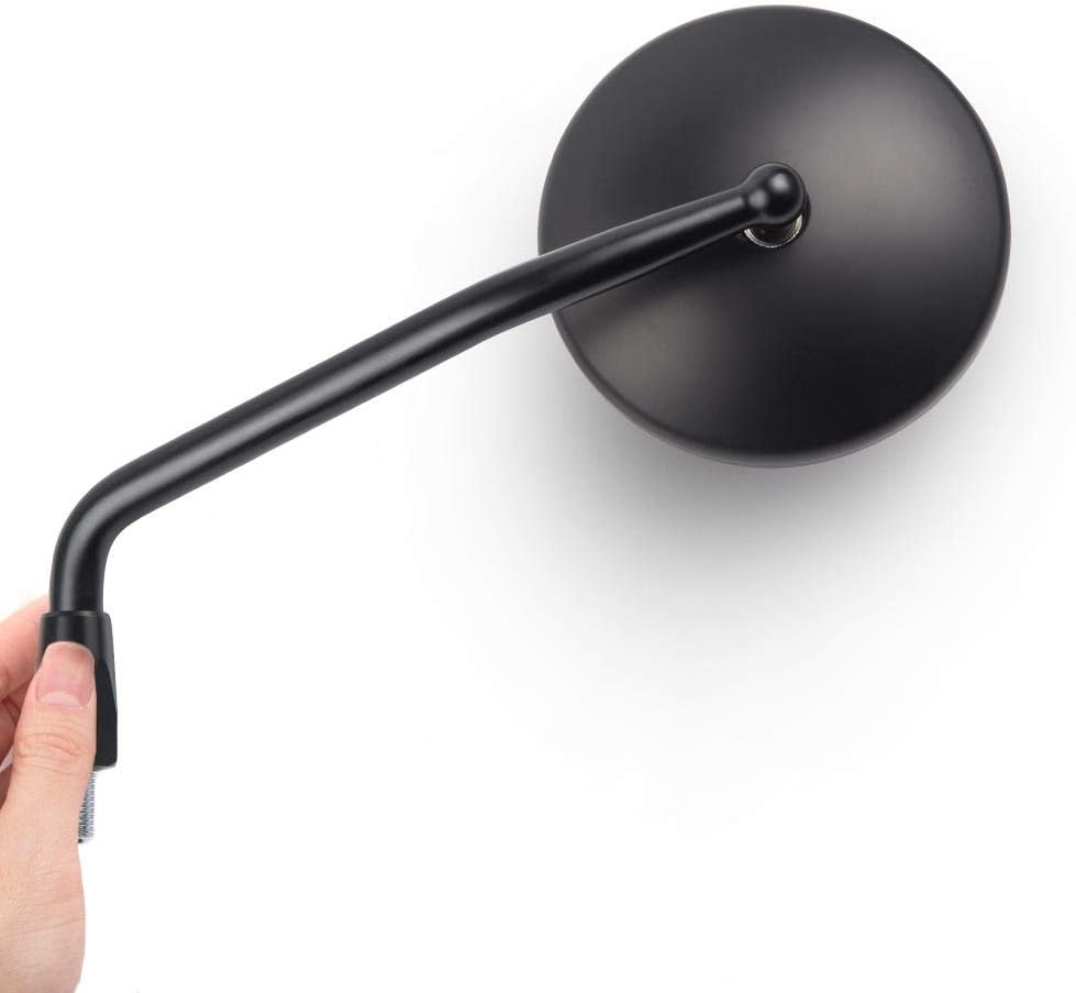KiWAV Eclipse Black Motorcycle Rear View Mirrors Aluminum E-mark compatible for M10 Metric Motorcycle