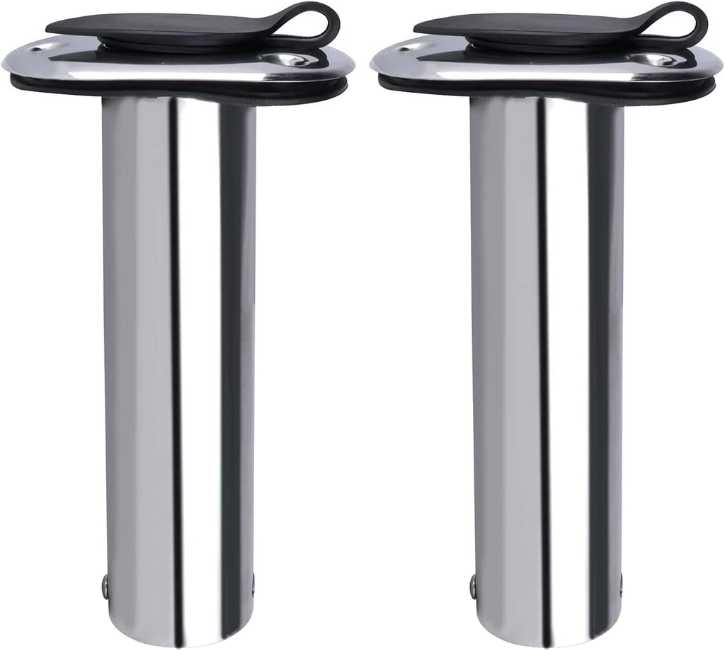 2PCS Flush Mounting Fishing Rod Holders with Rubber Cap, Liner and Gasket (Screws Included)