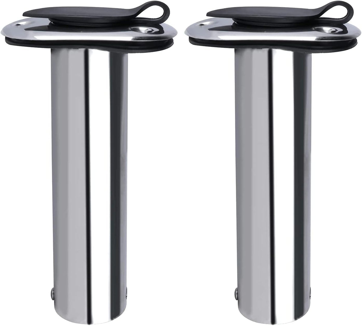 2PCS Flush Mounting Fishing Rod Holders with Rubber Cap, Liner and Gasket (Screws Included)