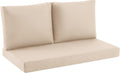 Outdoor Loveseat Cushion Set, 46" x 26" Loveseat Cushions for Outdoor Furniture, Waterproof & Fade-Resistant Patio Furniture Cushions, Deep Seat Cushion for Bench, Swing and Couch, Beige