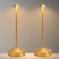 EJQ Cordless Table Lamp,Portable LED Table Light, Rechargeable 6000mAh Battery Operated, 3 Color Stepless Dimming Up Touch Lamp for Restaurant/Bedroom/Bars/Outdoor Party/Camping/Camping Light(Gold)