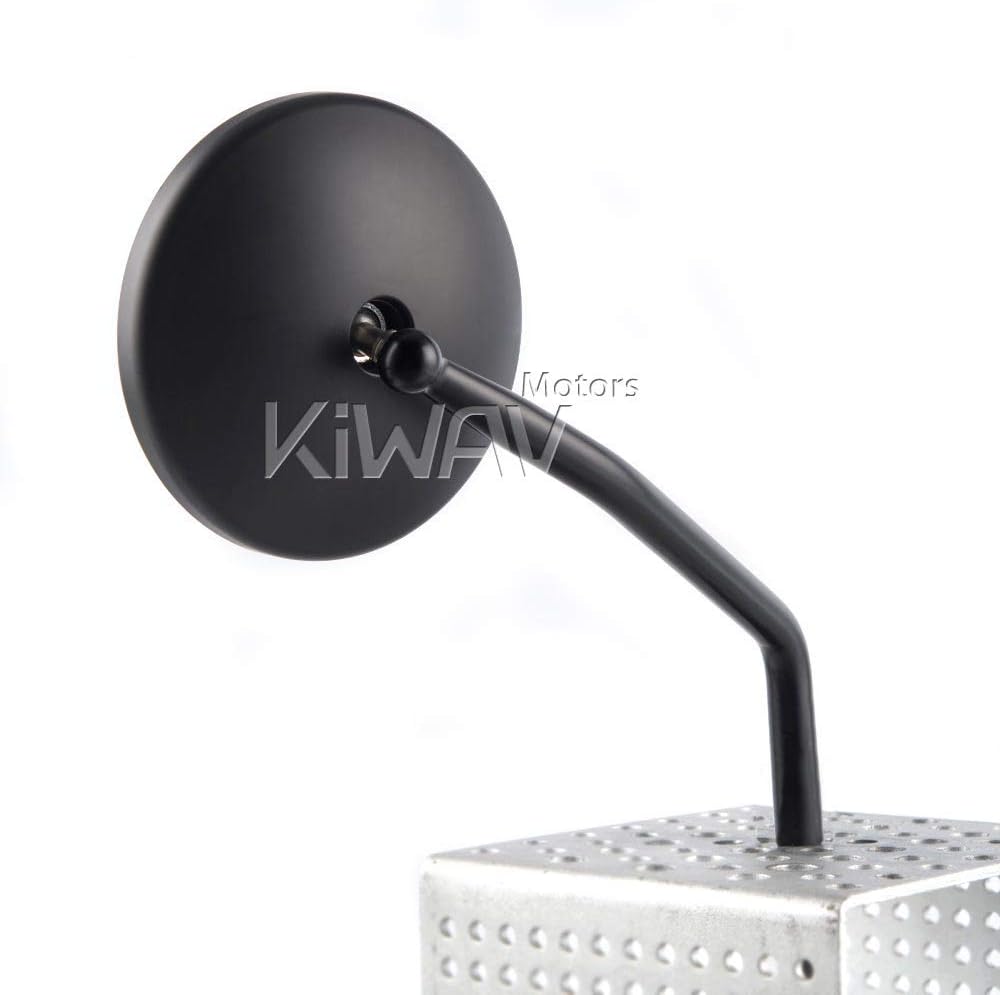 KiWAV Magazi Aluminum Motorcycle Rear Side Mirrors Black Eclipse compatible for Harley Street 500/750 2015-