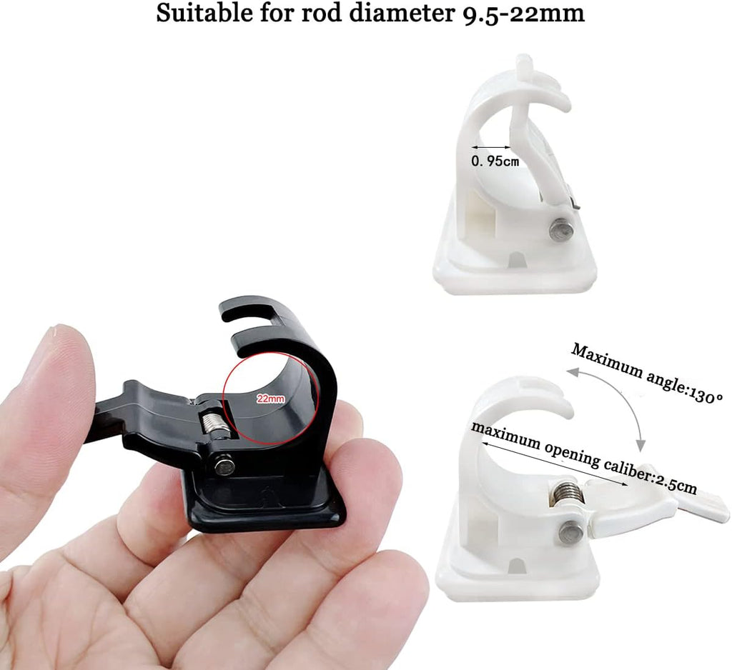 Wall Mounted Rod Clips - 10Pcs Fishing Pole/Cue/Curtain Rod Holder Clips Storage Rack