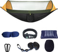Camping Hammock with Mosquito Net - Portable Travel Hammock Bug Net - Camping Equipment - Hammock Tent for Outdoor Hiking Campin Backpacking Travel (Orange + Black)