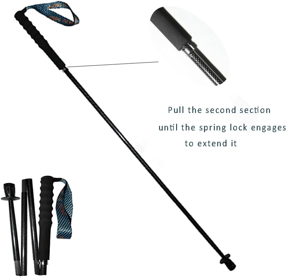 OKHEALING Ultralight Trekking Poles, Foldable, Set of 2, Ultralight Carbon Fiber, Trail Poles with Moisture Wicking Handle, with Storage Bag