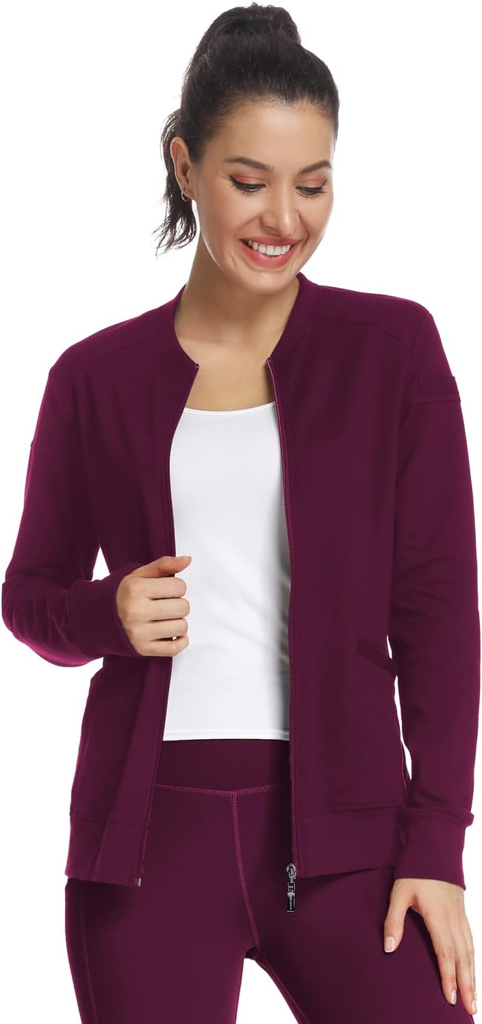 JEYONG Women's Zip Front Warm-Up Jacket