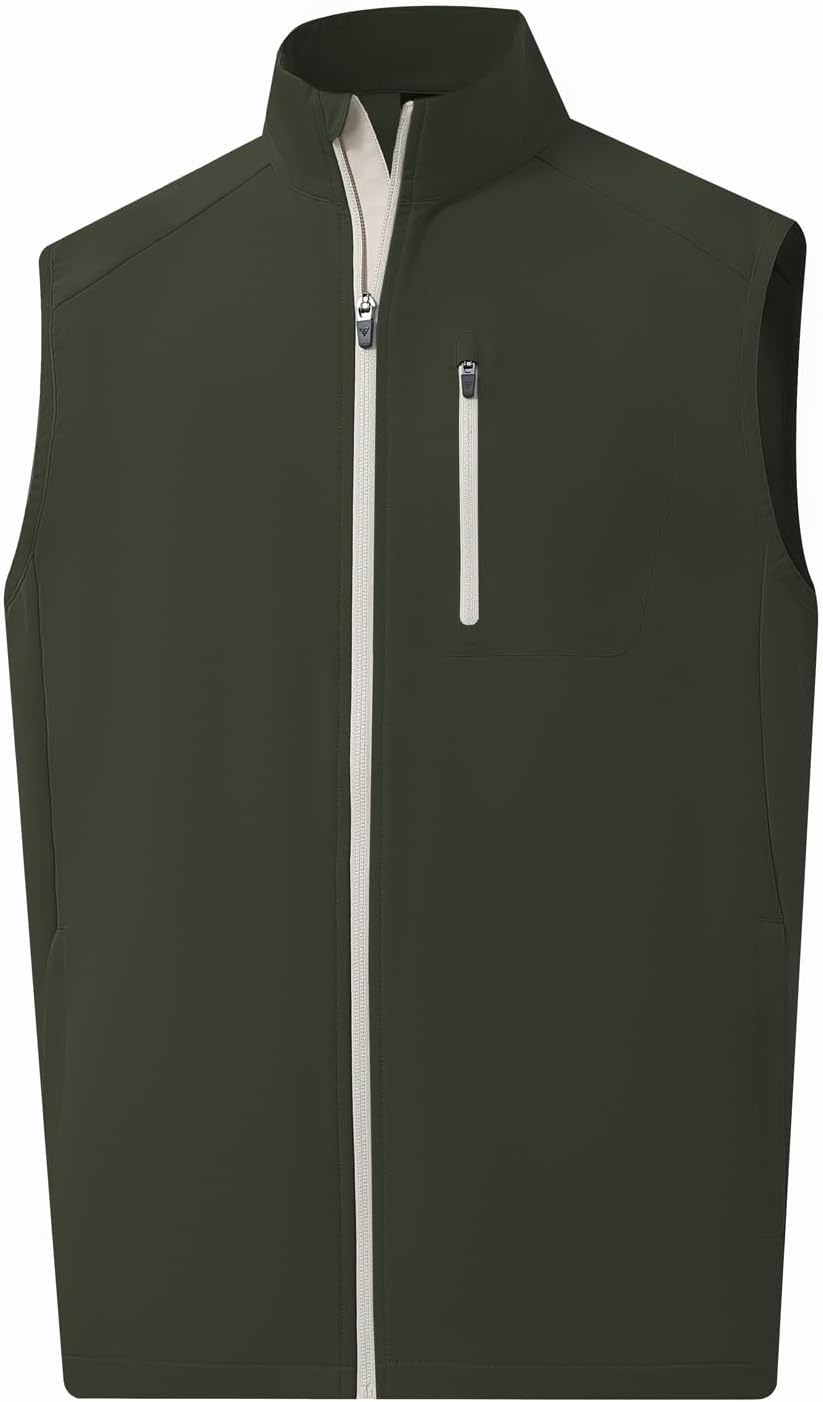 M MAELREG Mens Vests Outerwear Windproof Lightweight Softshell Vests Zip Pockets Sports Sleeveless Jacket Golf Vests for Men