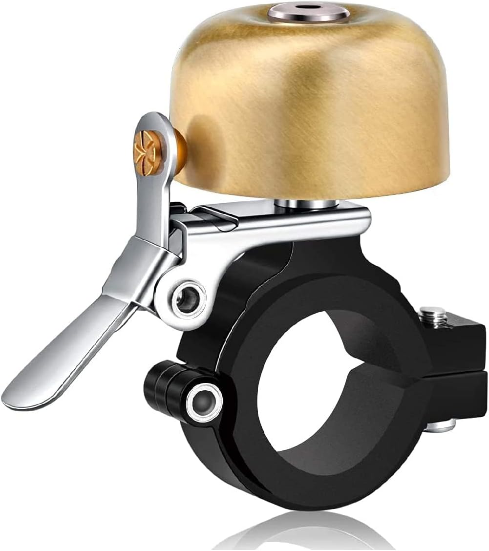 Greallthy Bike Bell Classic Brass Bicycle Bell,Bike Bells for Adults Youth, Loud Retro Bell for Road & Mountain Bikes, Universal Handlebar Fit